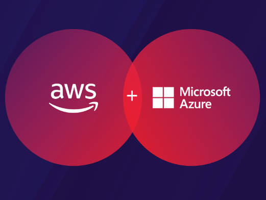 AWS and Microsoft Azure logos representing cloud-based solutions for scalable applications and system integrations.