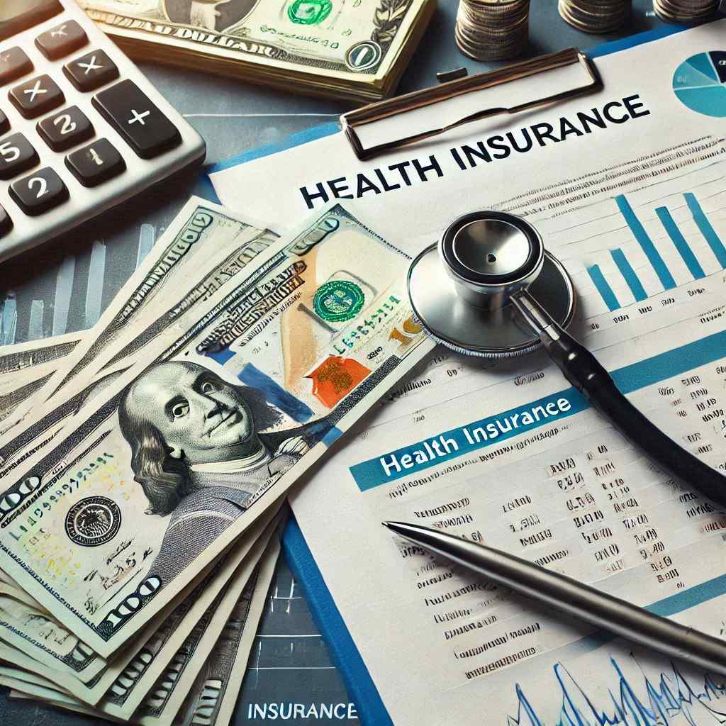 A stethoscope rests on health insurance documents alongside cash, representing a doctor who secured this client from a list of health insurance sales leads from Aged Leads Depot.