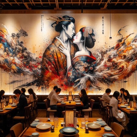 Desk with leather desk pad, walnut desk organizer, wireless keyboard and mouse, and porcelain mug.