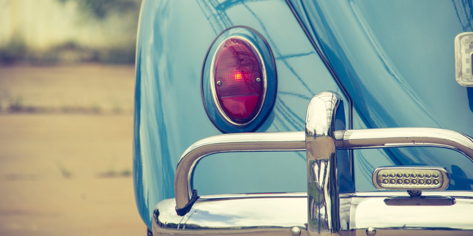 back headlight of an older car
