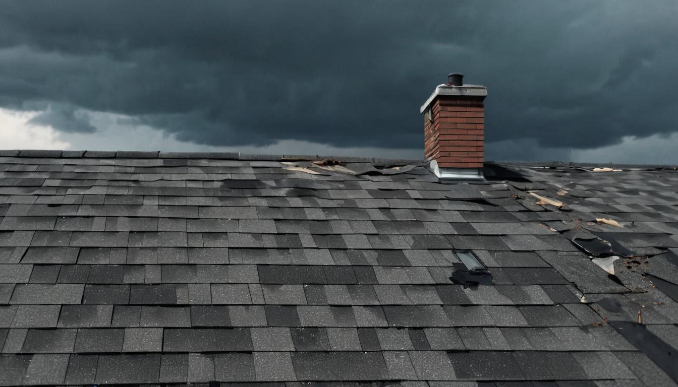 roof with broken shingles
