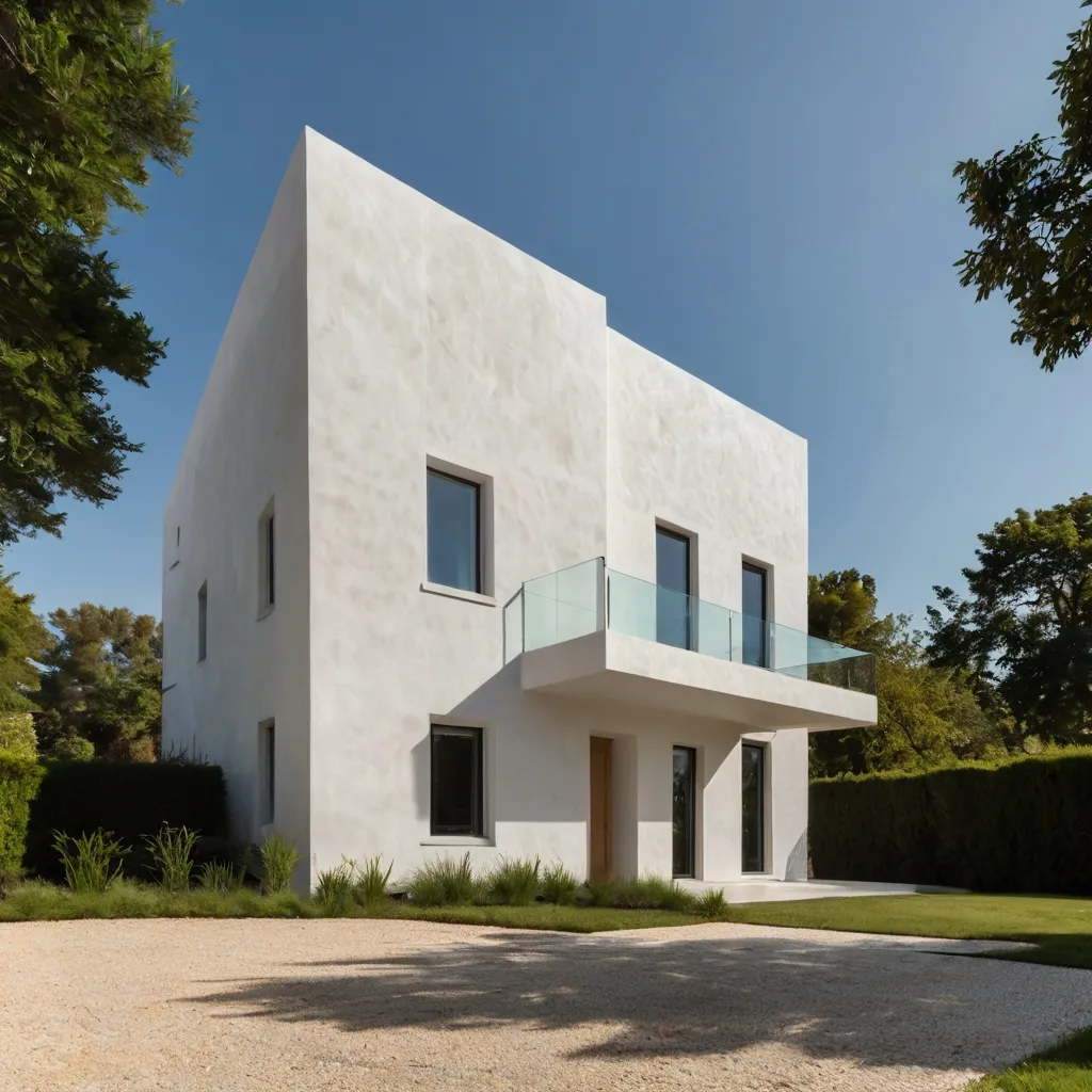 clean newly rendered house