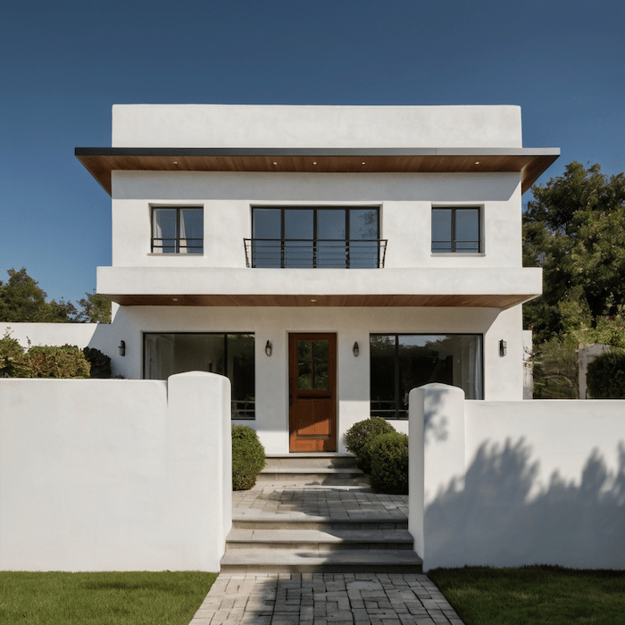 clean white house from outside