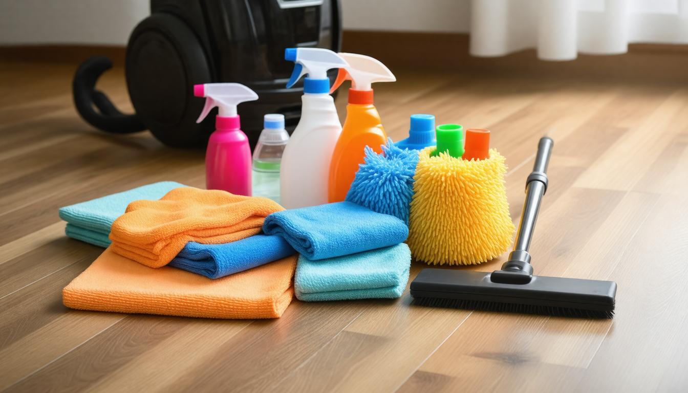 organized cleaning supplies