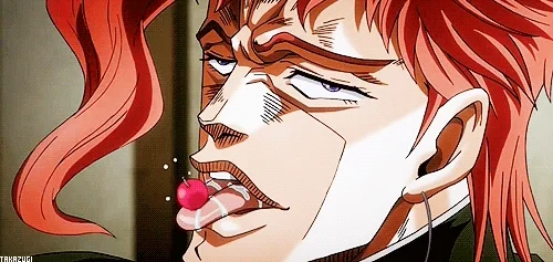 personnage de JOJO qui mâchouille une cerise