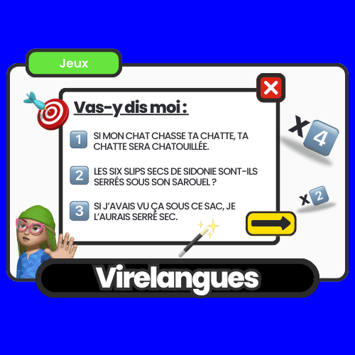 Un défi amusant où les joueurs tentent de prononcer des phrases difficiles sans se tromper