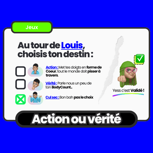 Un classique des soirées où les joueurs doivent choisir entre relever un défi ou répondre honnêtement à une question