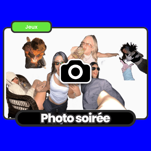 Jeu de soirée pour jeunes 18-25 ans photo soirée moments déjantés et fun entre amis idéal pour capturer et animer vos soirées alcool ou soft avec originalité.