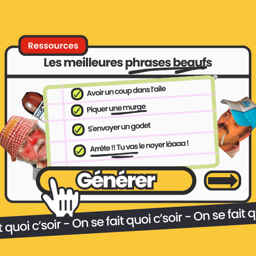 Générateur de phrases beaufs, ressource humoristique pour animer vos soirées entre amis