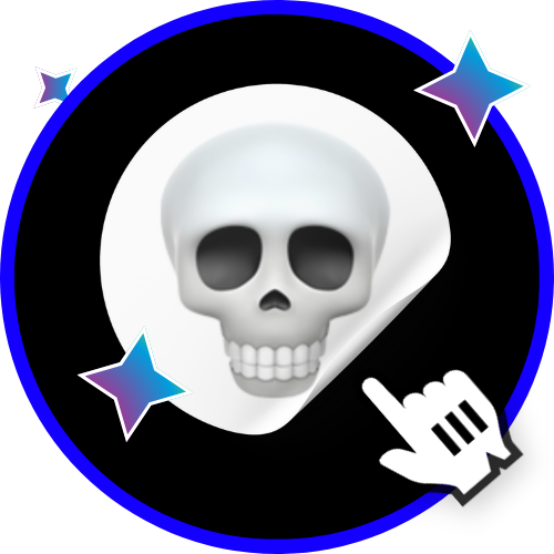Icône 'Jeux Fin de Soirée' avec un emoji tête de mort, idéale pour clôturer une soirée entre amis