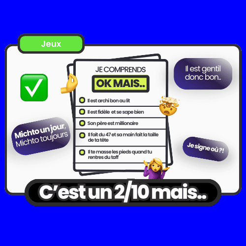 Un jeu d'humour où les joueurs attribuent une note à quelqu'un avant de découvrir des traits inattendus qui changent tout